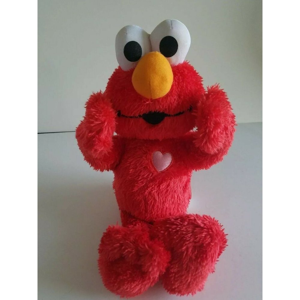 2010 Sesame Street Talking Sweet Kisses Elmo Plush Toy Hasbro 12" pink heart